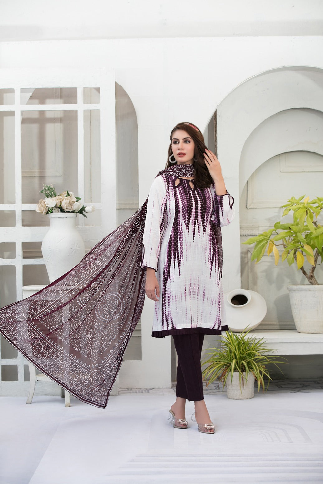 Tawakkal Fabrics 3 Piece Stitched Attractive & Adorable Linen Suit D-1845