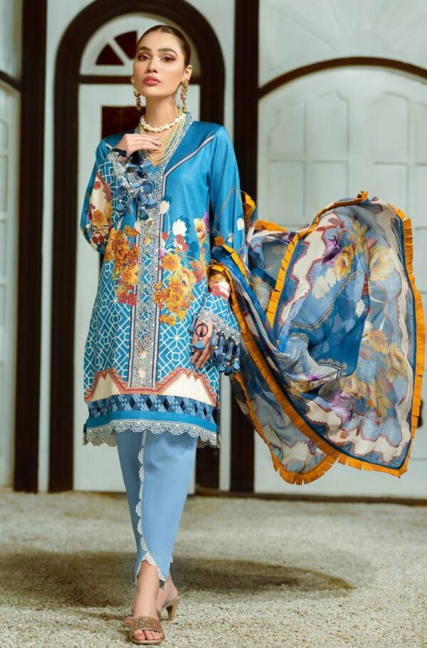 Jade Classic Revitalized by Firdous Lawn 3 Piece Unstitched Embroidered Lawn Suit - D-19775
