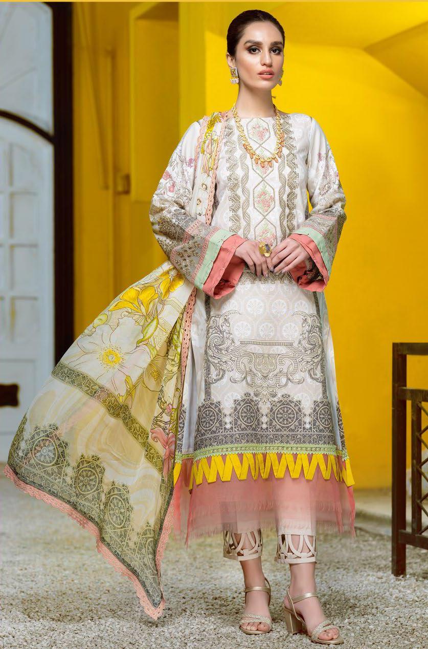 Jade Classic Revitalized by Firdous Lawn 3 Piece Stitched Embroidered Lawn Suit - D-19912