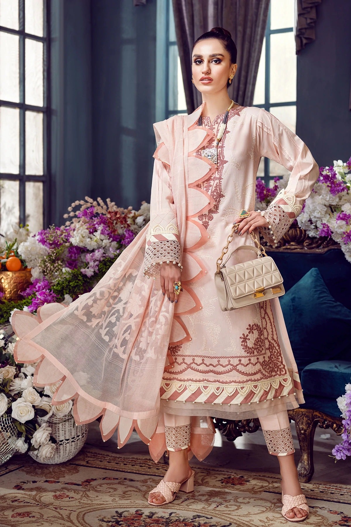 Jade Classic Revitalized by Firdous Lawn 3 Piece Unstitched Embroidered Lawn Suit - D-22-OC-03