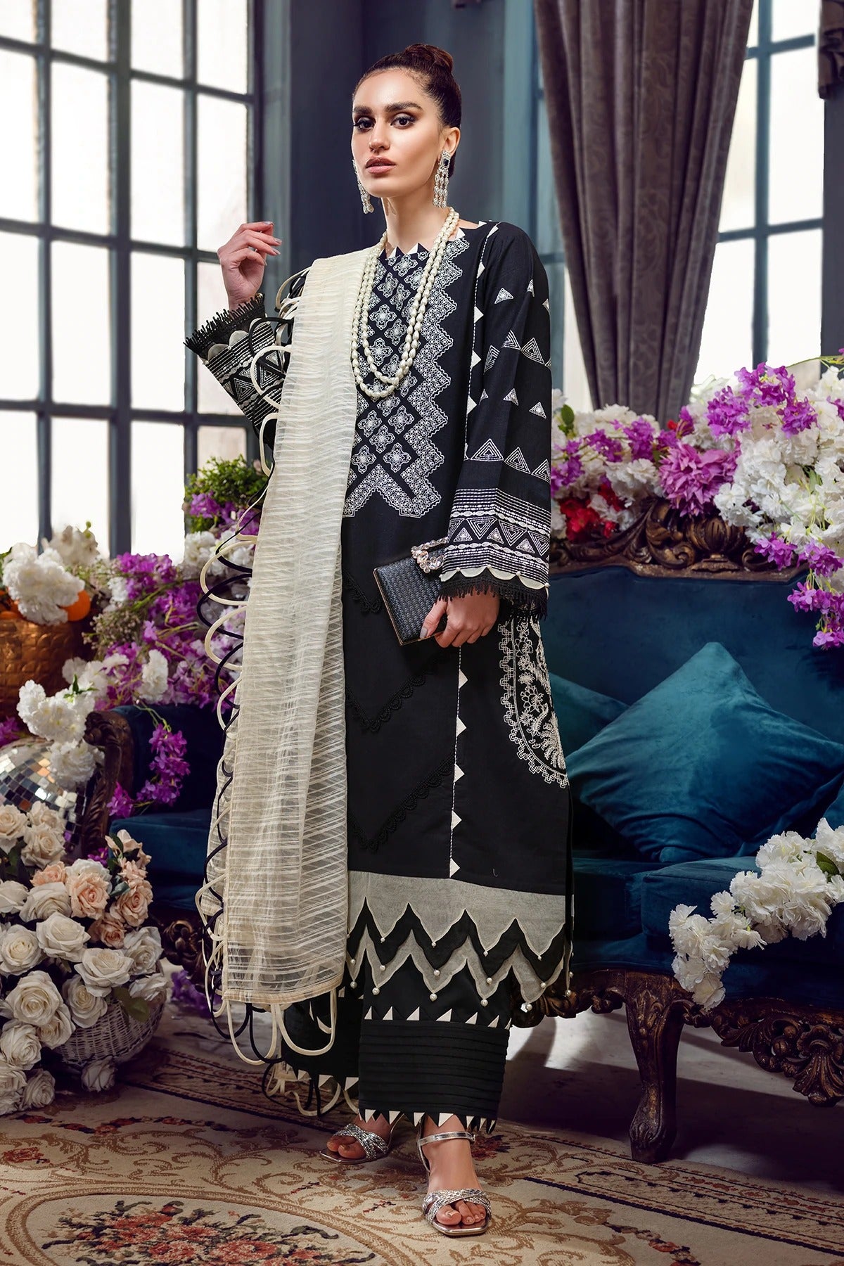 Jade Classic Revitalized by Firdous Lawn 3 Piece Unstitched Embroidered Lawn Suit - D-22-OC-08
