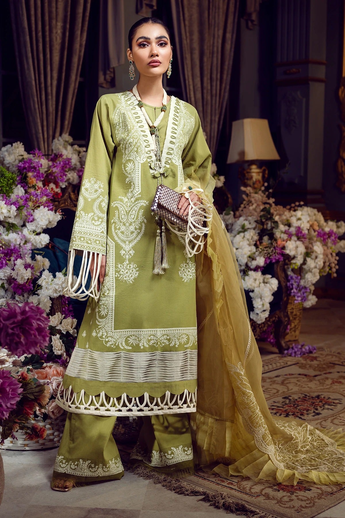 Jade Classic Revitalized by Firdous Lawn 3 Piece Unstitched Embroidered Lawn Suit - D-22-OC-09