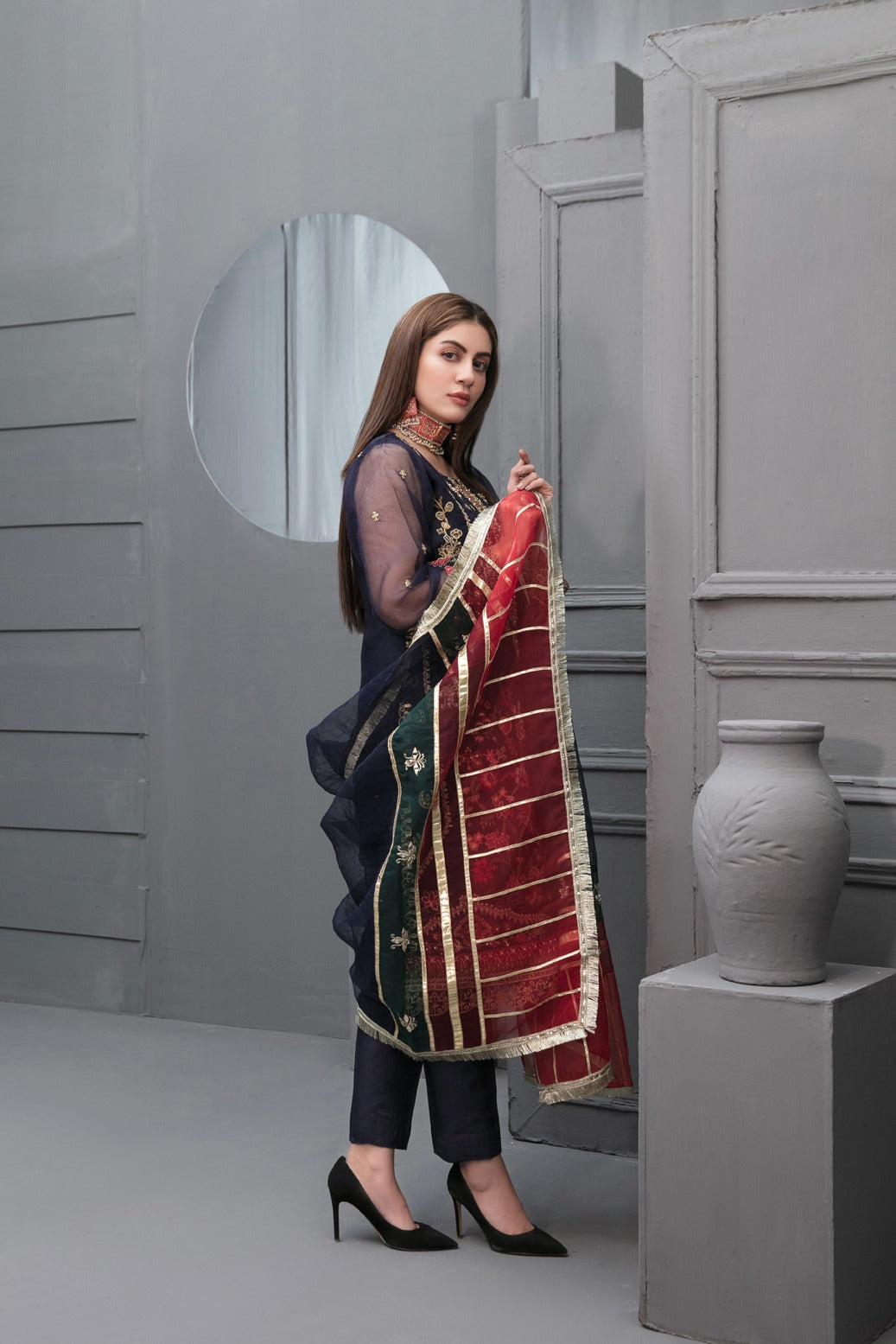 Tawakkal Fabrics 3 Piece Stitched Fancy Heavy Embroidered Suit D-6244-B