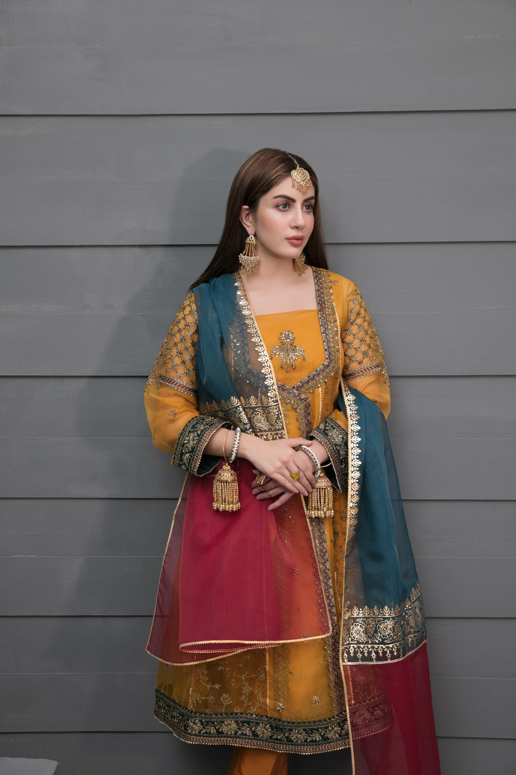 Tawakkal Fabrics 3 Piece Stitched Fancy Heavy Embroidered Suit D-6247-B