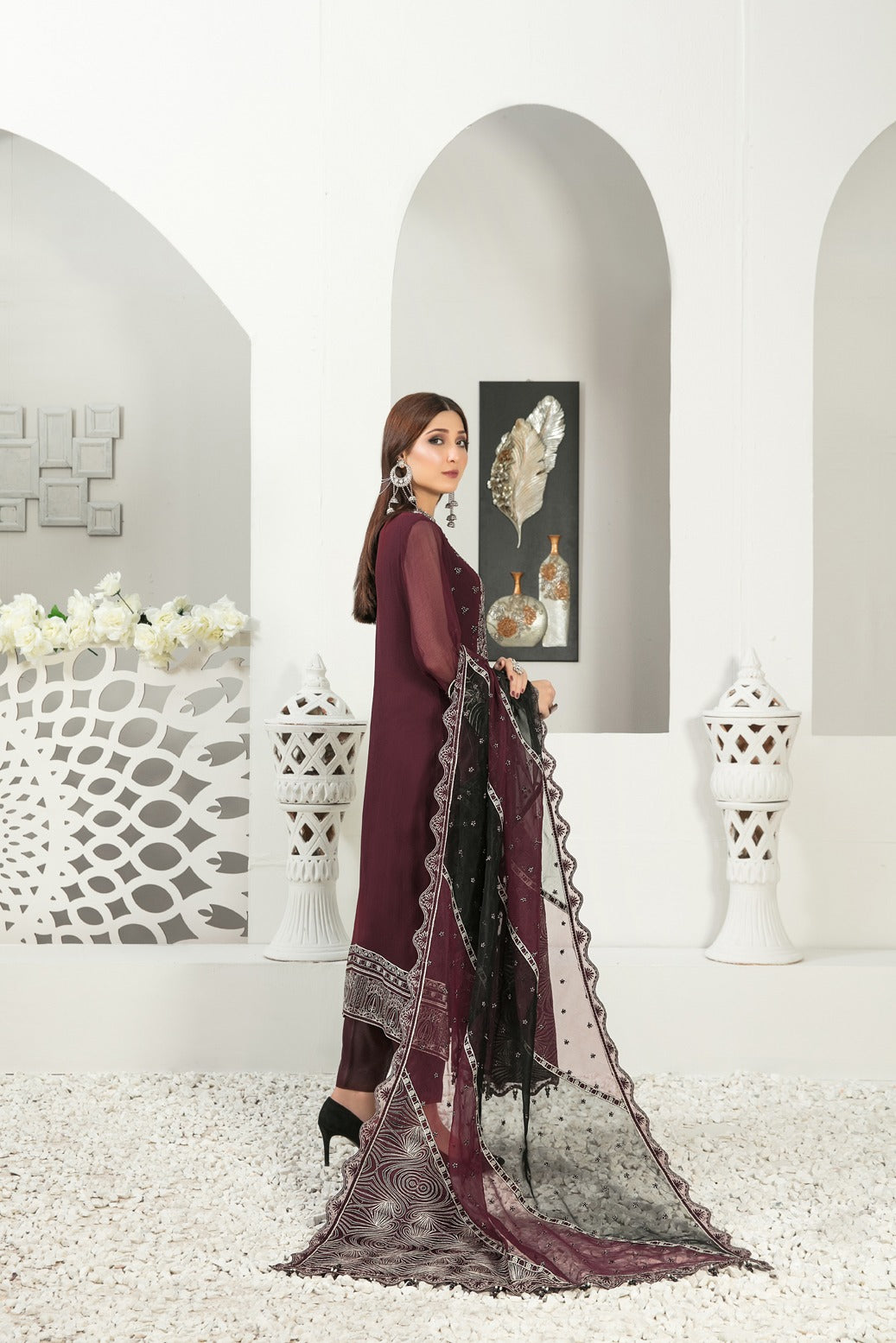 Tawakkal Fabrics 3 Piece Stitched Fancy Heavy Embroidered Suit D-6530
