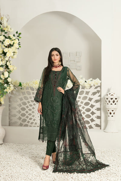 Tawakkal Fabrics 3 Piece Stitched Fancy Heavy Embroidered Suit D-6532
