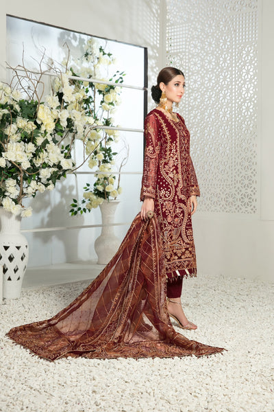 Tawakkal Fabrics 3 Piece Stitched Fancy Heavy Embroidered Suit D-6534