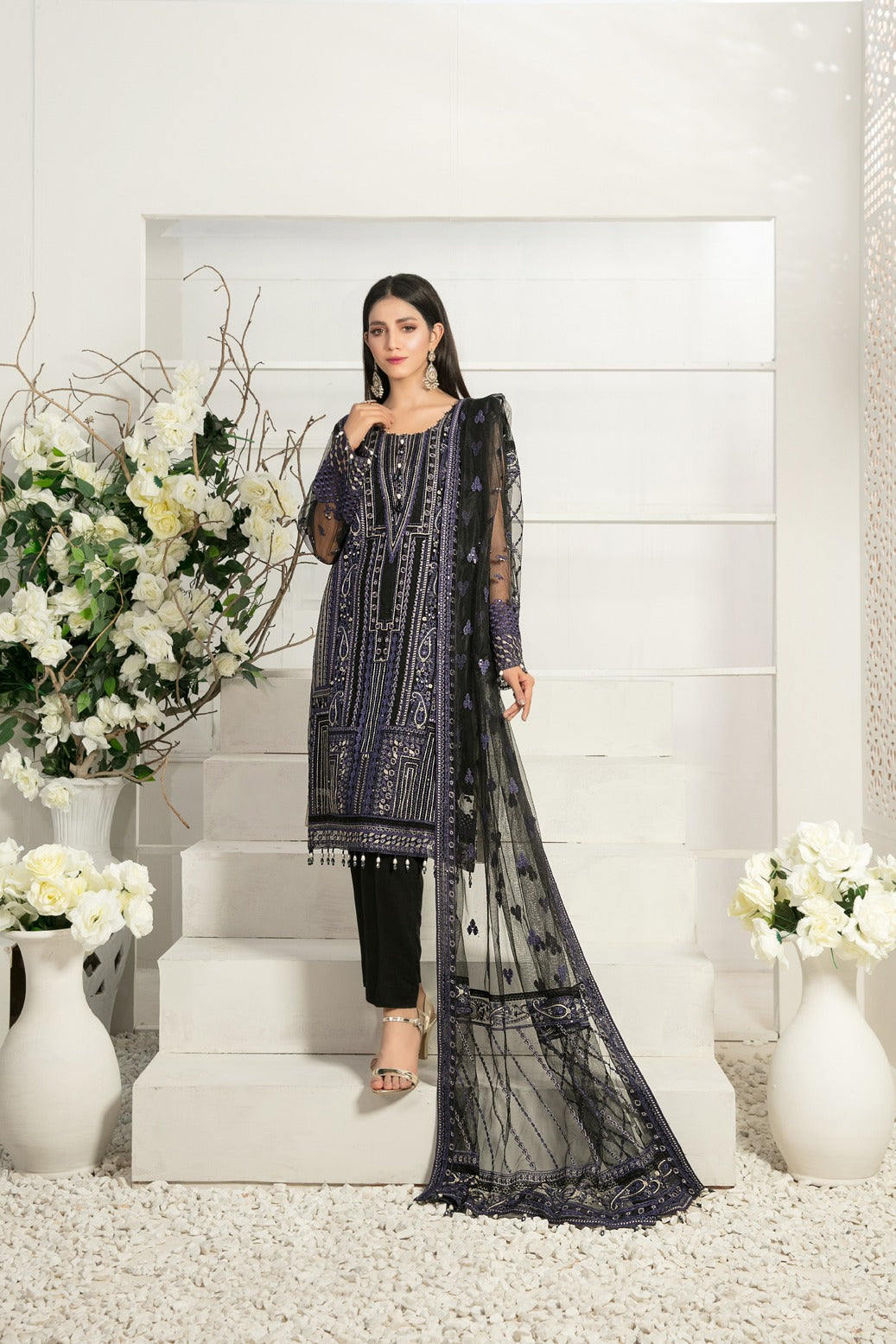 Tawakkal Fabrics 3 Piece Stitched Fancy Heavy Embroidered Suit D-6538