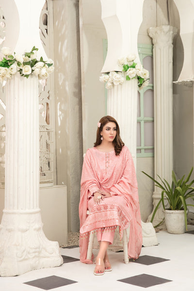 Tawakkal Fabrics 3 Piece Stitched Fancy Embroidered Lawn Suit - D-6760