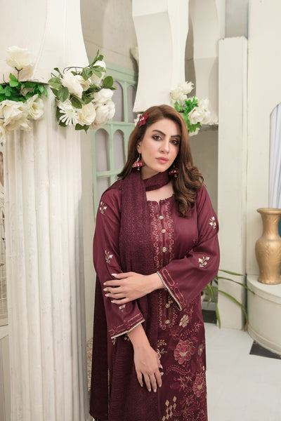 Tawakkal Fabrics 3 Piece Stitched Fancy Embroidered Lawn Suit - D-6765