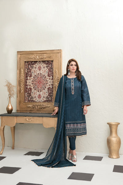 Tawakkal Fabrics 3 Piece Stitched Fancy Embroidered Lawn Suit - D-6767