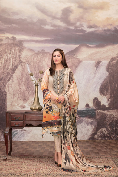 Tawakkal Fabrics 3 Piece Stitched Embroidered Digital Printed Lawn Suit D-6888