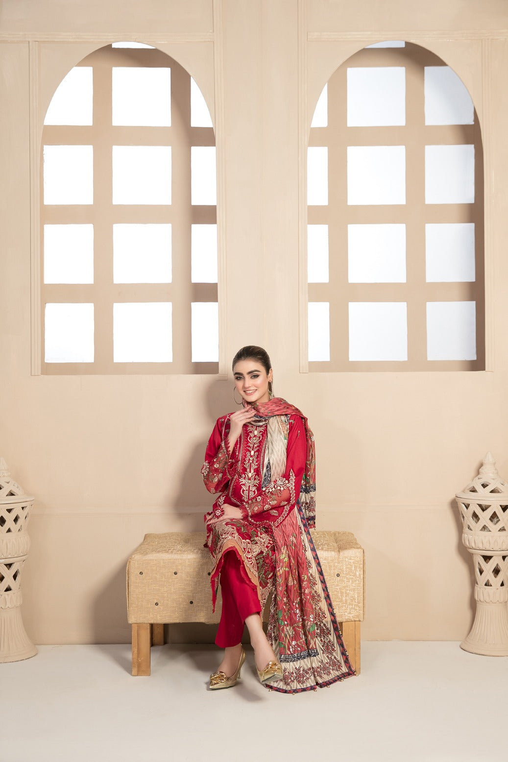 Tawakkal Fabrics 3 Piece Stitched Fancy Embroidered Lawn Suit D-6969