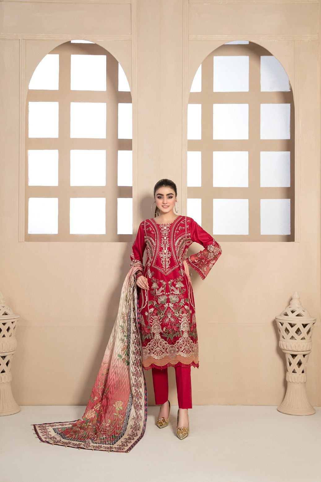 Tawakkal Fabrics 3 Piece Stitched Fancy Embroidered Lawn Suit D-6969