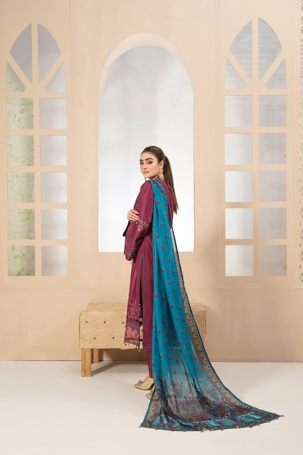 Tawakkal Fabrics 3 Piece Stitched Fancy Embroidered Lawn Suit D-6973