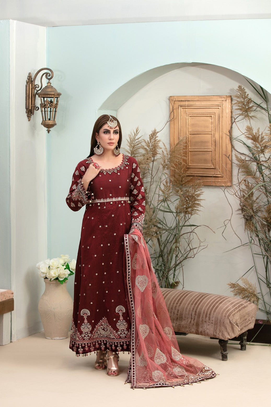 Tawakkal Fabrics 3 Piece Stitched Attractive & Elegant Chiffon Suit D-5980