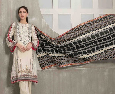 Tawakkal Fabrics 3 Piece Stitched Embroidered Digital Printed Lawn Suit D-7012