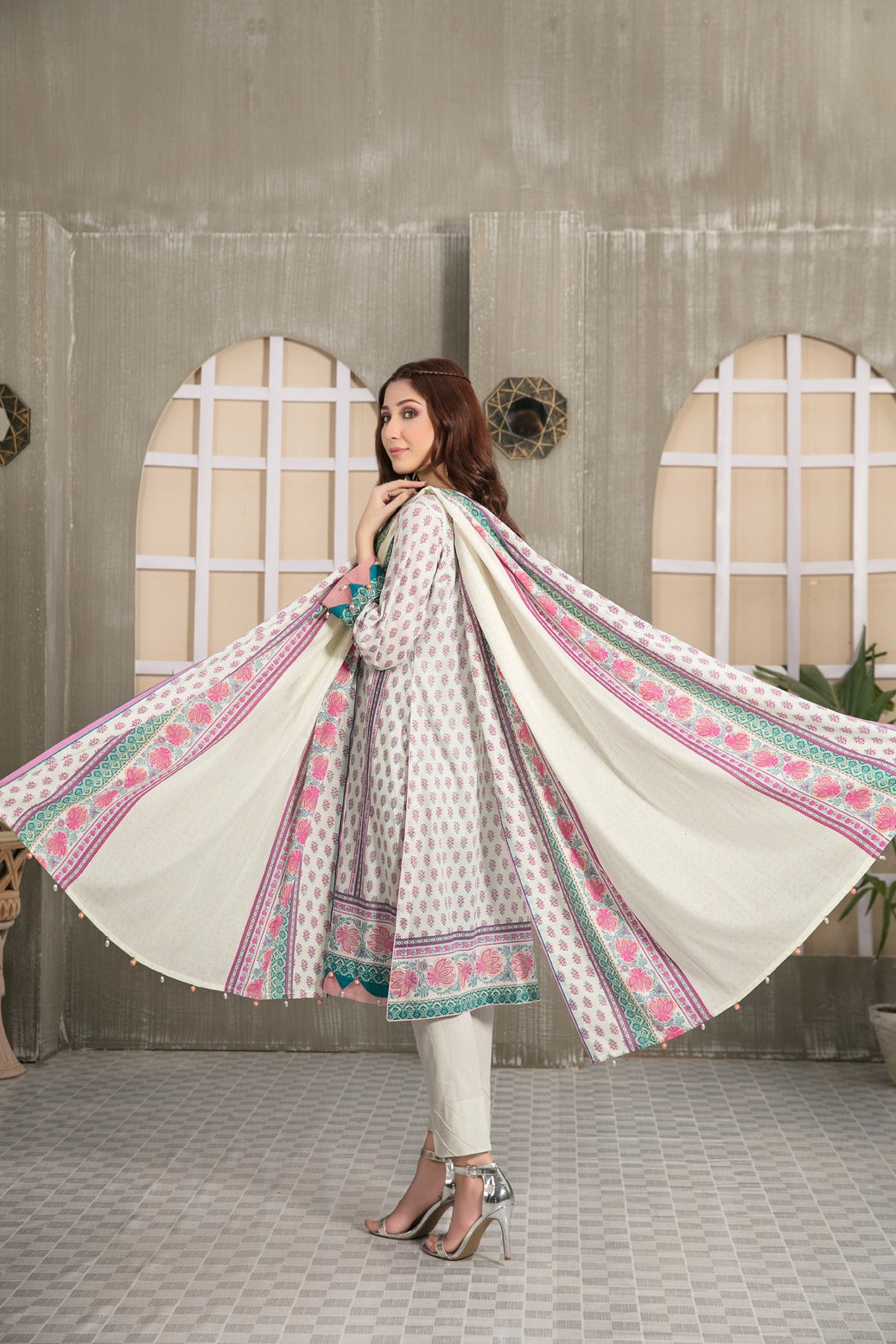 Tawakkal Fabrics 3 Piece Stitched Embroidered Digital Printed Lawn Suit D-7013