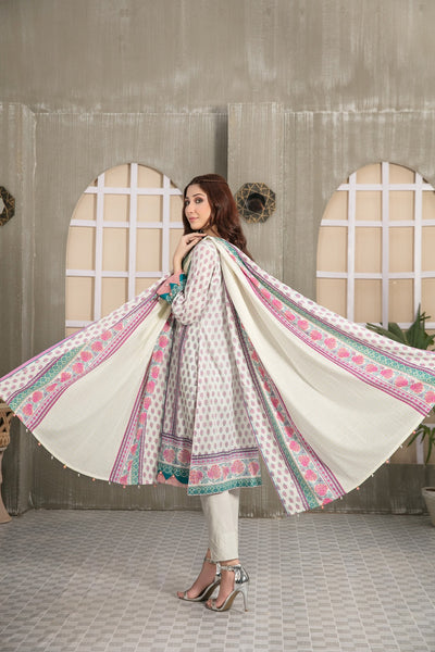 Tawakkal Fabrics 3 Piece Stitched Embroidered Digital Printed Lawn Suit D-7013