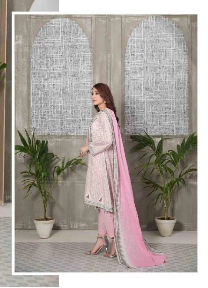 Tawakkal Fabrics 3 Piece Stitched Embroidered Digital Printed Lawn Suit D-7023