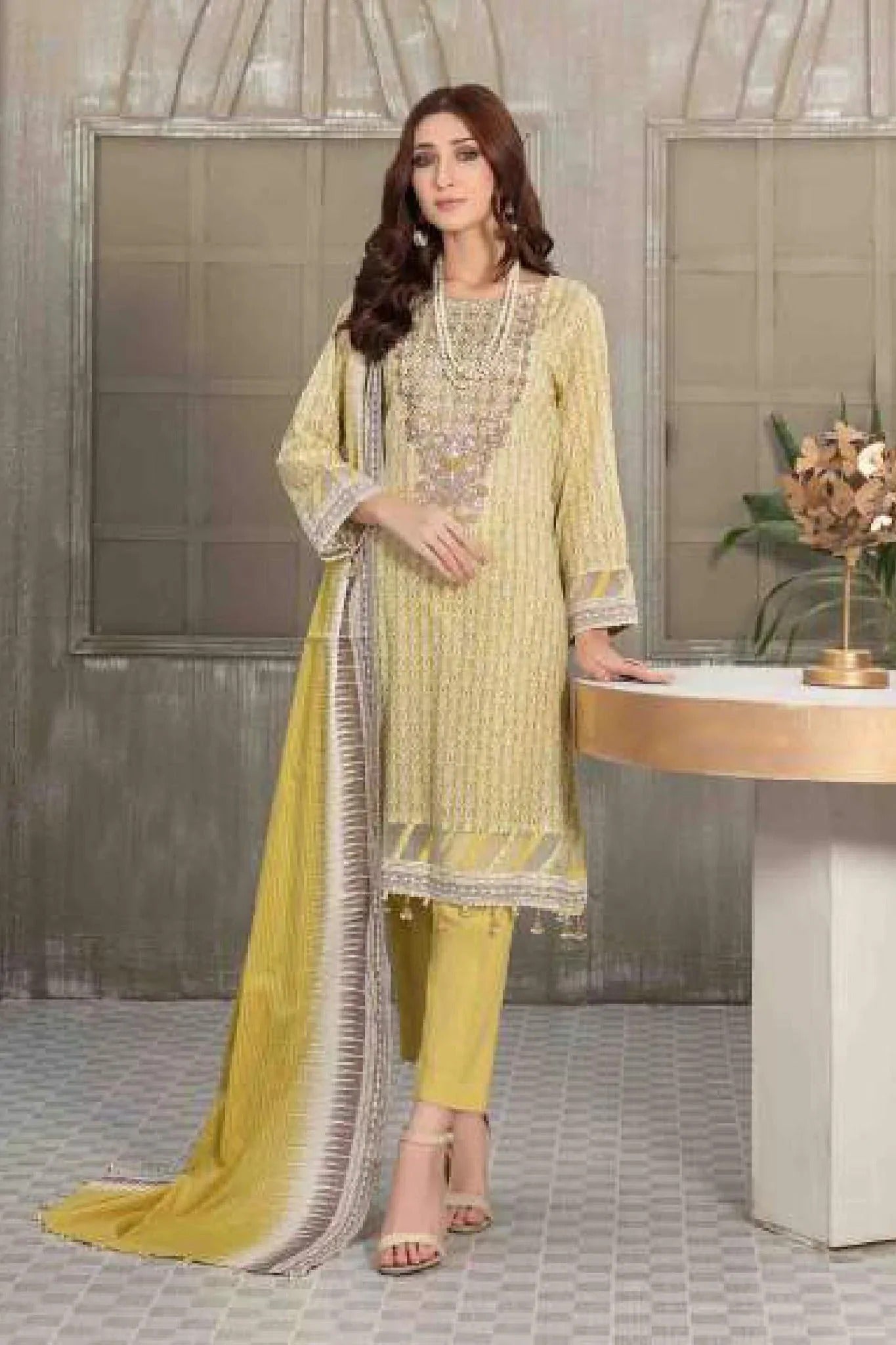 Tawakkal Fabrics 3 Piece Stitched Embroidered Digital Printed Lawn Suit D-7024