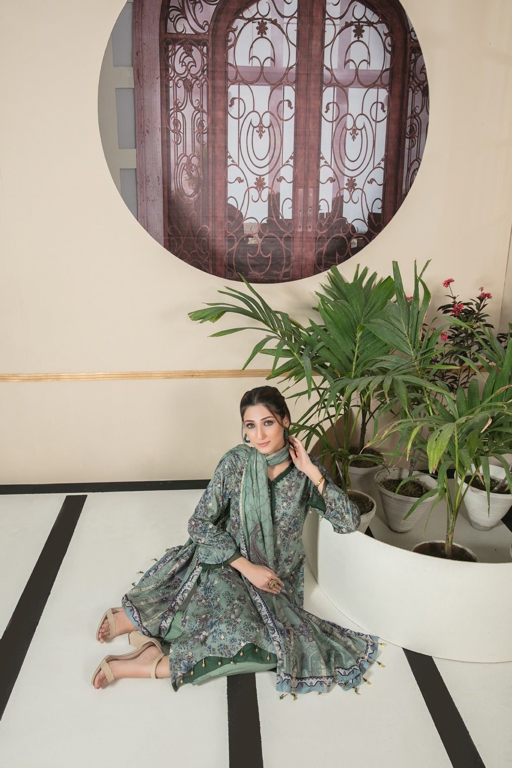 Tawakkal Fabrics 3 Piece Stitched All Over Embroidered Bareeza Digital Printed Lawn Suit D-7073