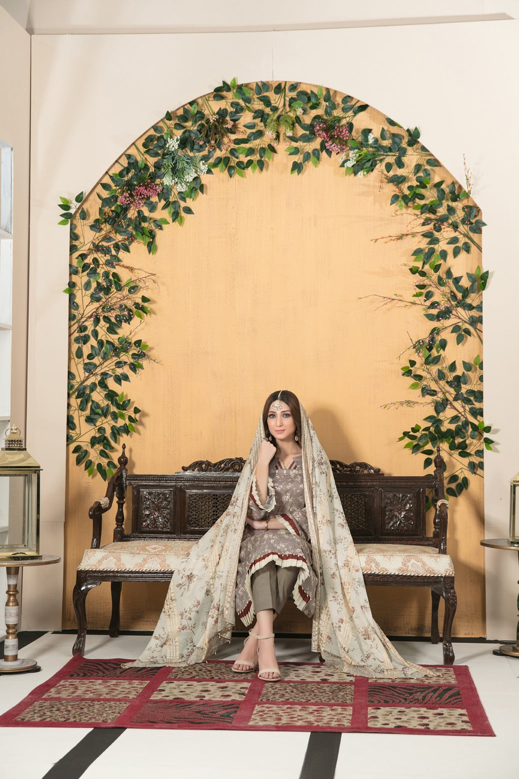 Tawakkal Fabrics 3 Piece Stitched All Over Embroidered Bareeza Digital Printed Lawn Suit D-7075