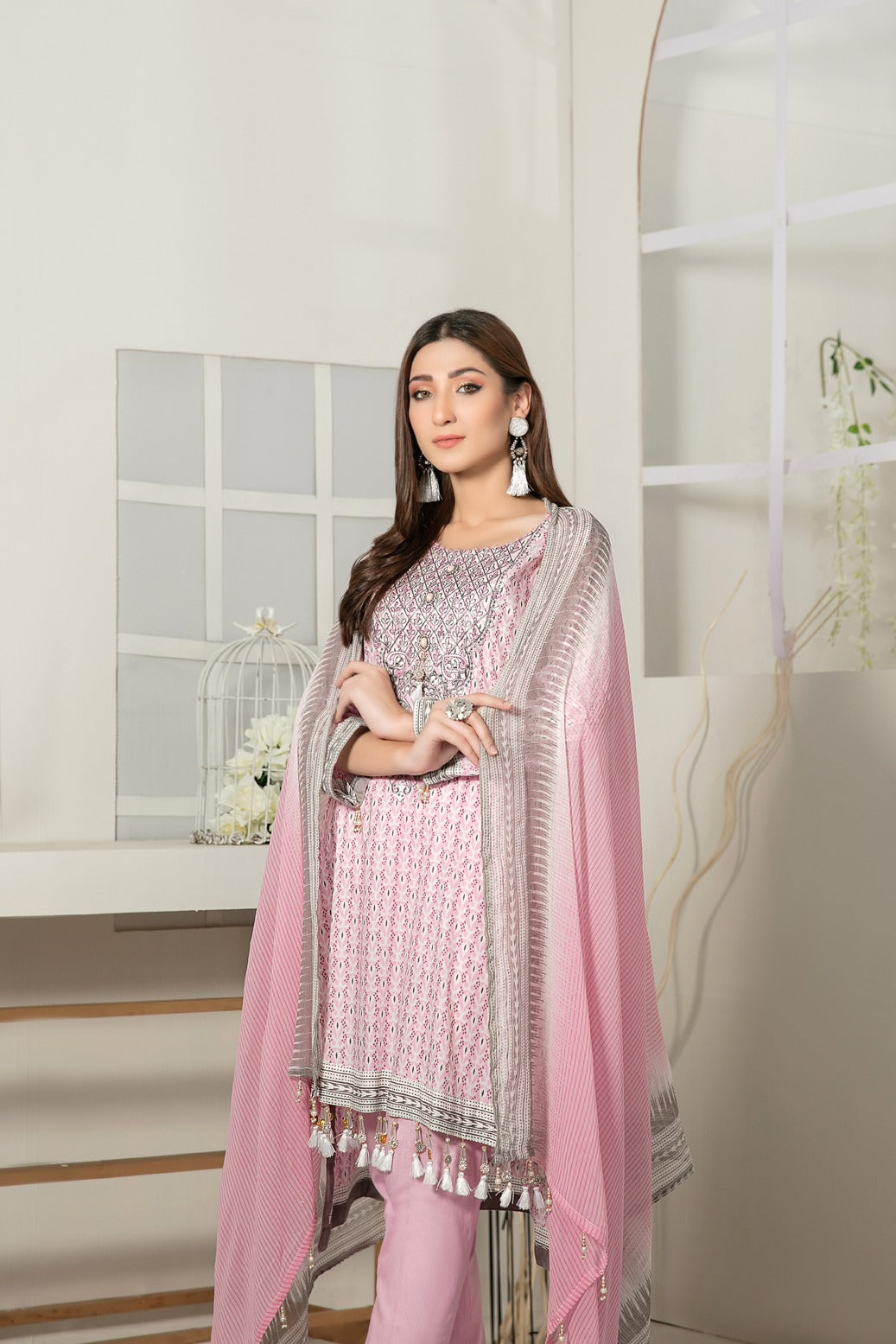 Tawakkal Fabrics 3 Piece Stitched Embroidered Digital Printed Lawn Suit D-7093