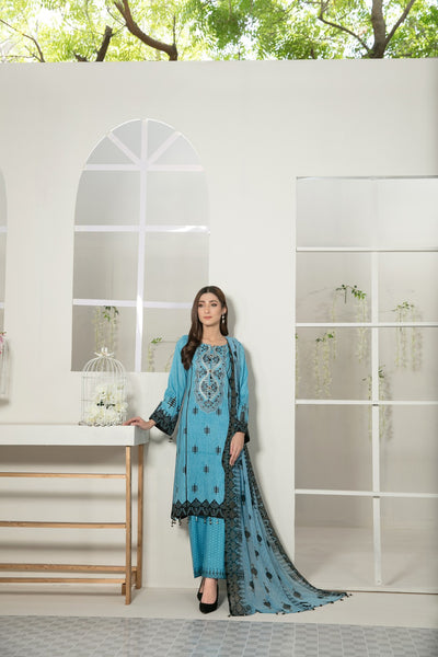 Tawakkal Fabrics 3 Piece Stitched Embroidered Digital Printed Lawn Suit D-7099