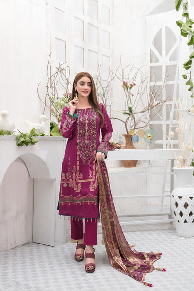 Tawakkal Fabrics 3 Piece Stitched Embroidered Digital Printed Lawn Suit D-7341