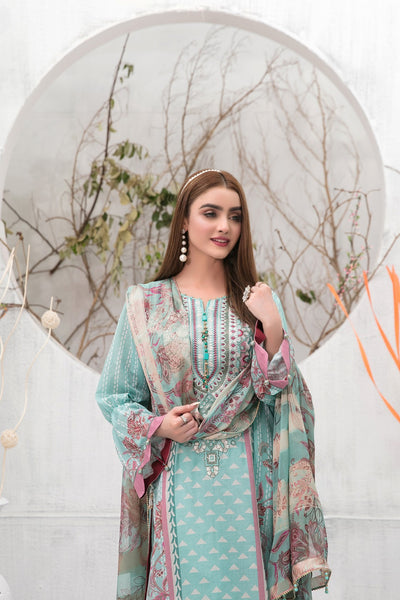 Tawakkal Fabrics 3 Piece Stitched Embroidered Digital Printed Lawn Suit D-7342