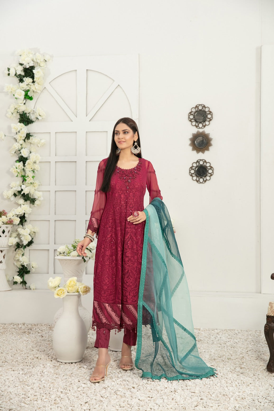 Tawakkal Fabrics 3 Piece Stitched Fancy Heavy Embroidered Suit D-7369