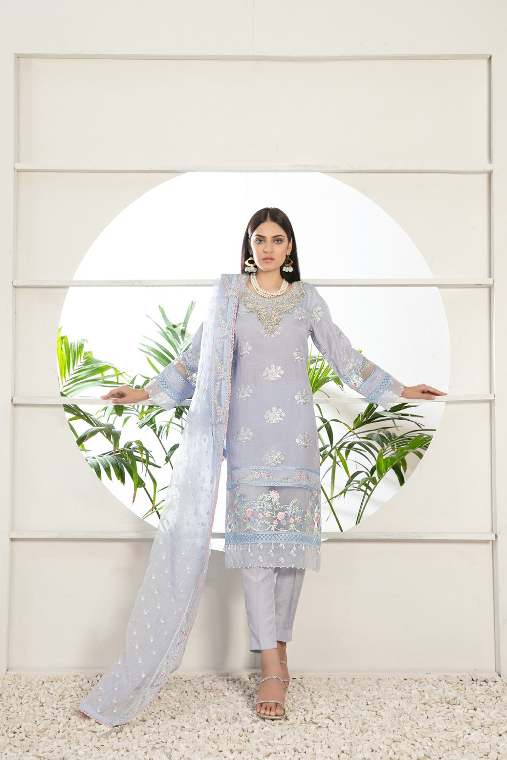 Tawakkal Fabrics 3 Piece Stitched Fancy Heavy Embroidered Suit D-7372