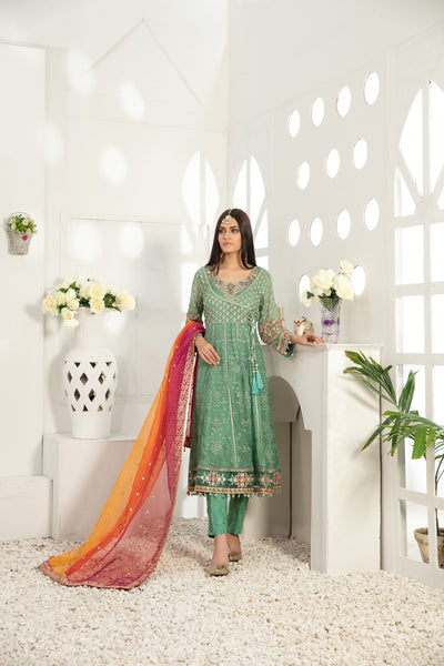 Tawakkal Fabrics 3 Piece Stitched Fancy Heavy Embroidered Suit D-7373