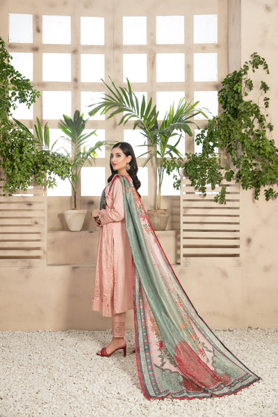 Tawakkal Fabrics 3 Piece Stitched Schiffli Embroidered Viscose Suit D-7575