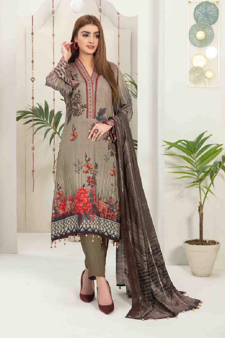 Tawakkal Fabrics 3 Piece Stitched Attractive & Elegant Suit D-7621