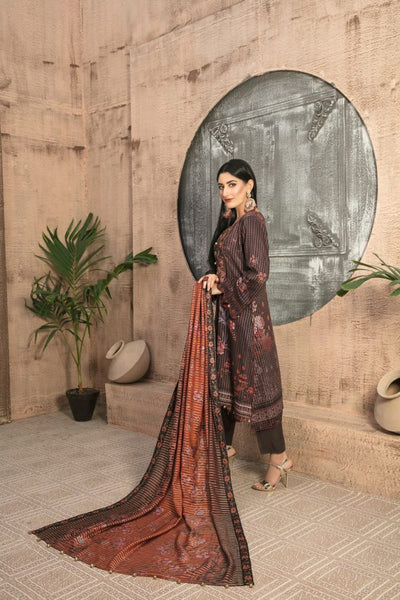 Tawakkal Fabrics 3 Piece Stitched Embroidered Digital Printed Staple Linen with Mirror Work Suit D-7693