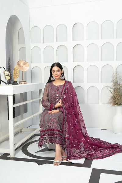Tawakkal Fabrics 3 Piece Stitched Heavy Embroidered Fancy Suit D-7701