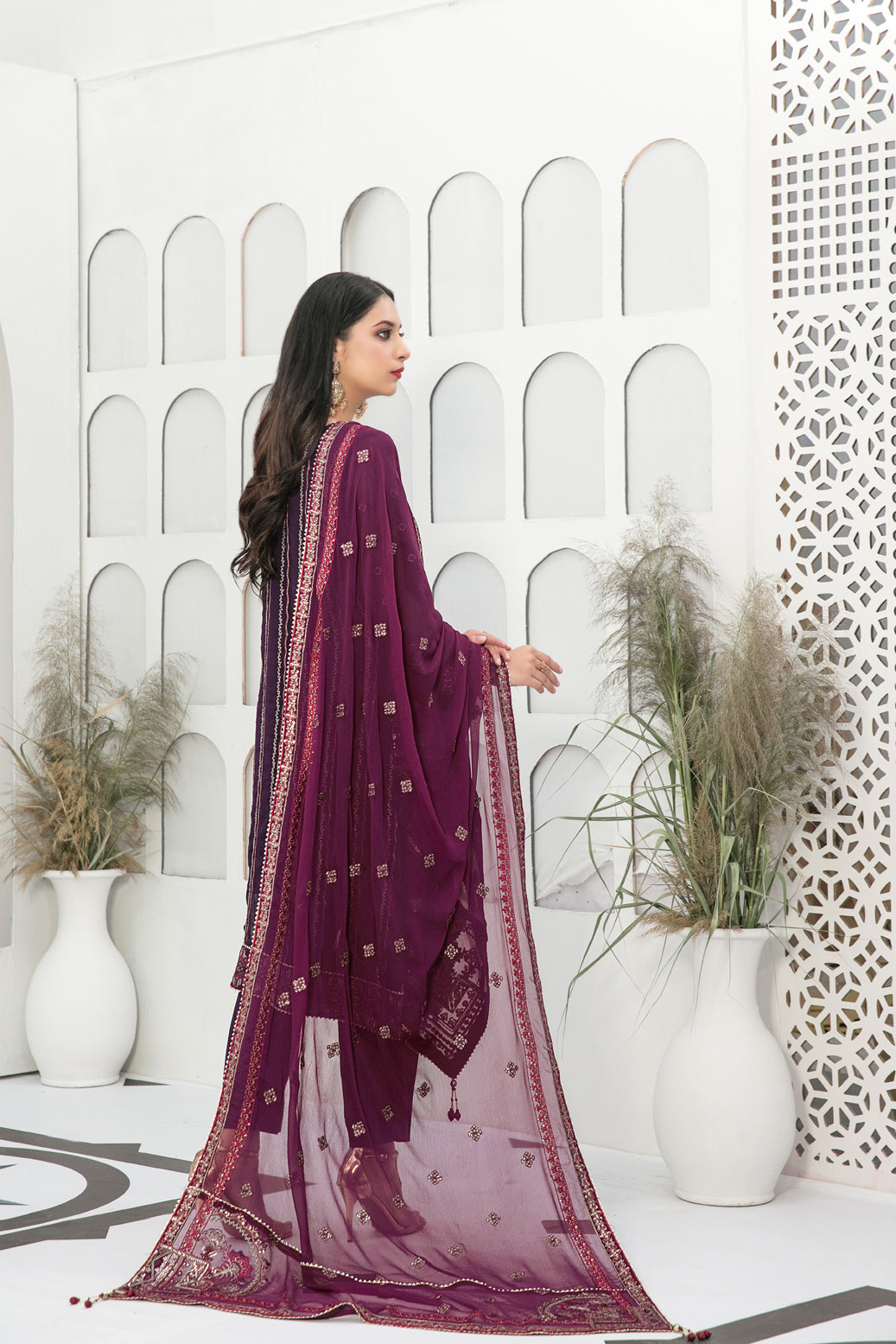 Tawakkal Fabrics 3 Piece Stitched Heavy Embroidered Fancy Suit D-7706