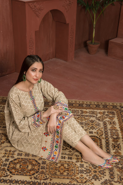 Tawakkal Fabrics 2 Piece Stitched Embroidered Viscose Paste Printed Suit D-7717