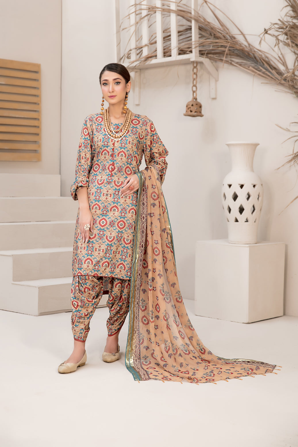 Tawakkal Fabrics 3 Piece Stitched Digital Printed Linen Suit D-7767