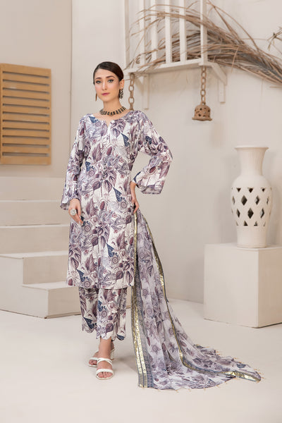 Tawakkal Fabrics 3 Piece Stitched Digital Printed Linen Suit D-7770