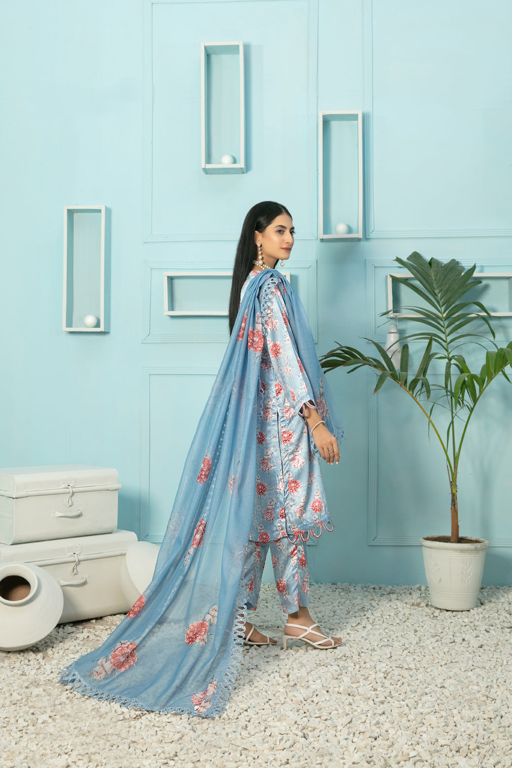 Tawakkal Fabrics 3 Piece Stitched Digital Printed Silk Suit D-7868