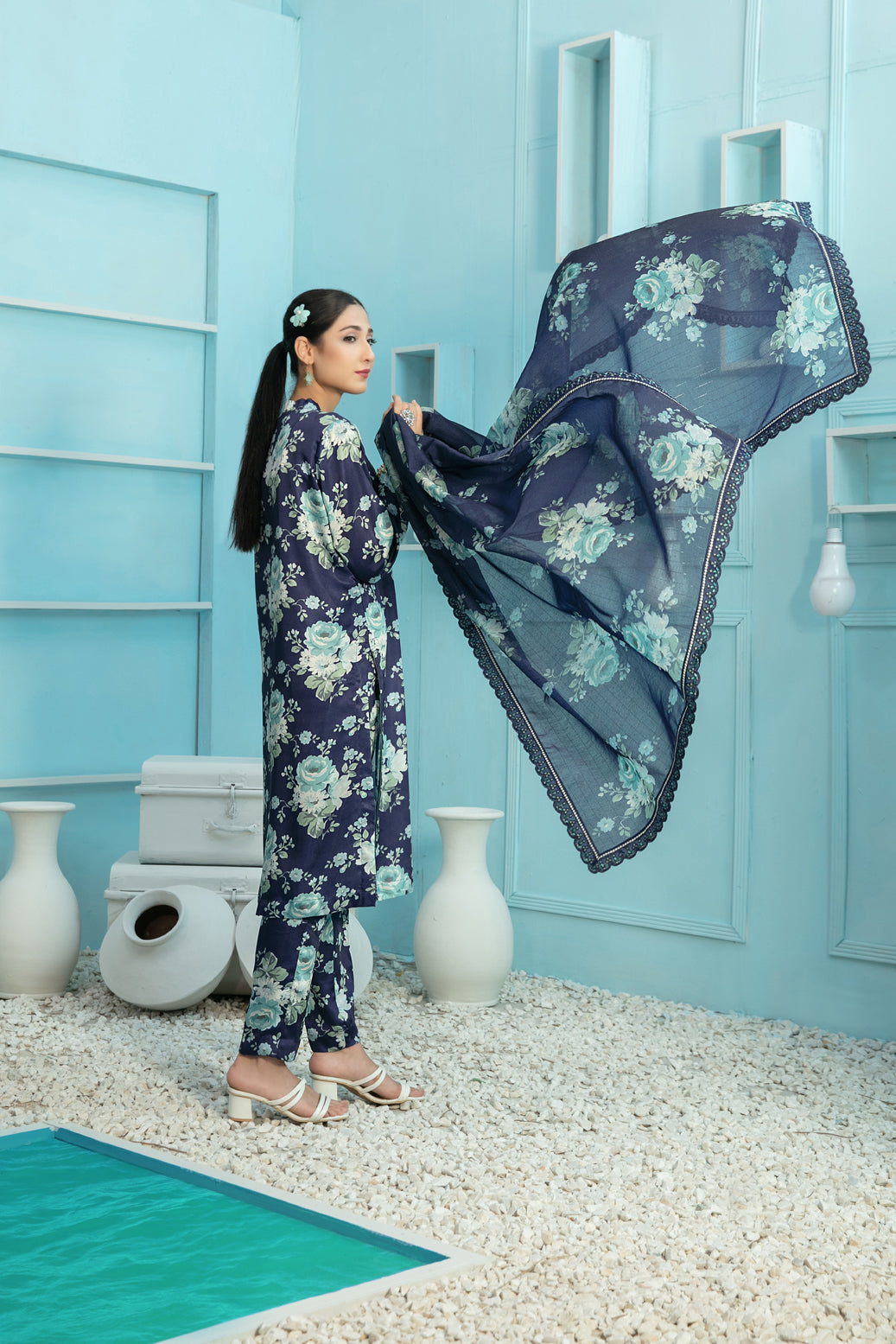 Tawakkal Fabrics 3 Piece Stitched Digital Printed Silk Suit D-7870