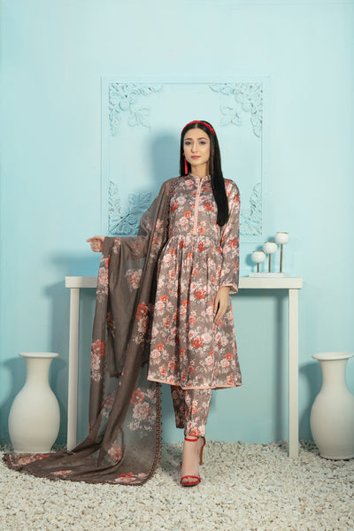 Tawakkal Fabrics 3 Piece Stitched Digital Printed Silk Suit D-7876