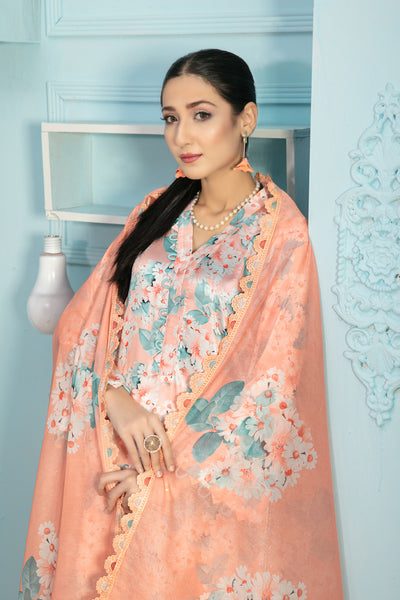 Tawakkal Fabrics 3 Piece Stitched Digital Printed Silk Suit D-7877