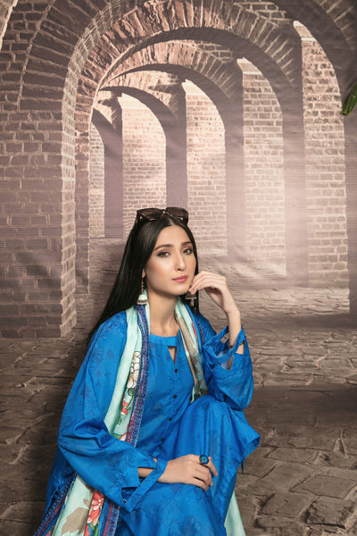 Tawakkal Fabrics 3 Piece Stitched Fancy Embroidered 2-tone Leather Suit D-7893
