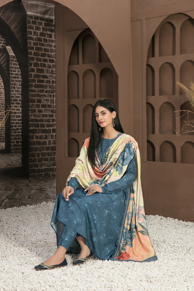 Tawakkal Fabrics 3 Piece Stitched Fancy Embroidered 2-tone Leather Suit D-7895