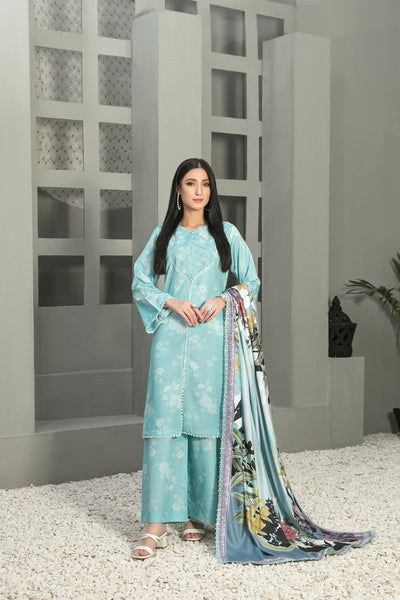 Tawakkal Fabrics 3 Piece Stitched Fancy Embroidered 2-tone Leather Suit D-7901