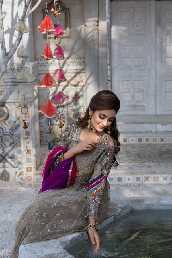 Tawakkal Fabrics 3 Piece Stitched Embroidered Fancy Suit D-8079-MARZIPAN